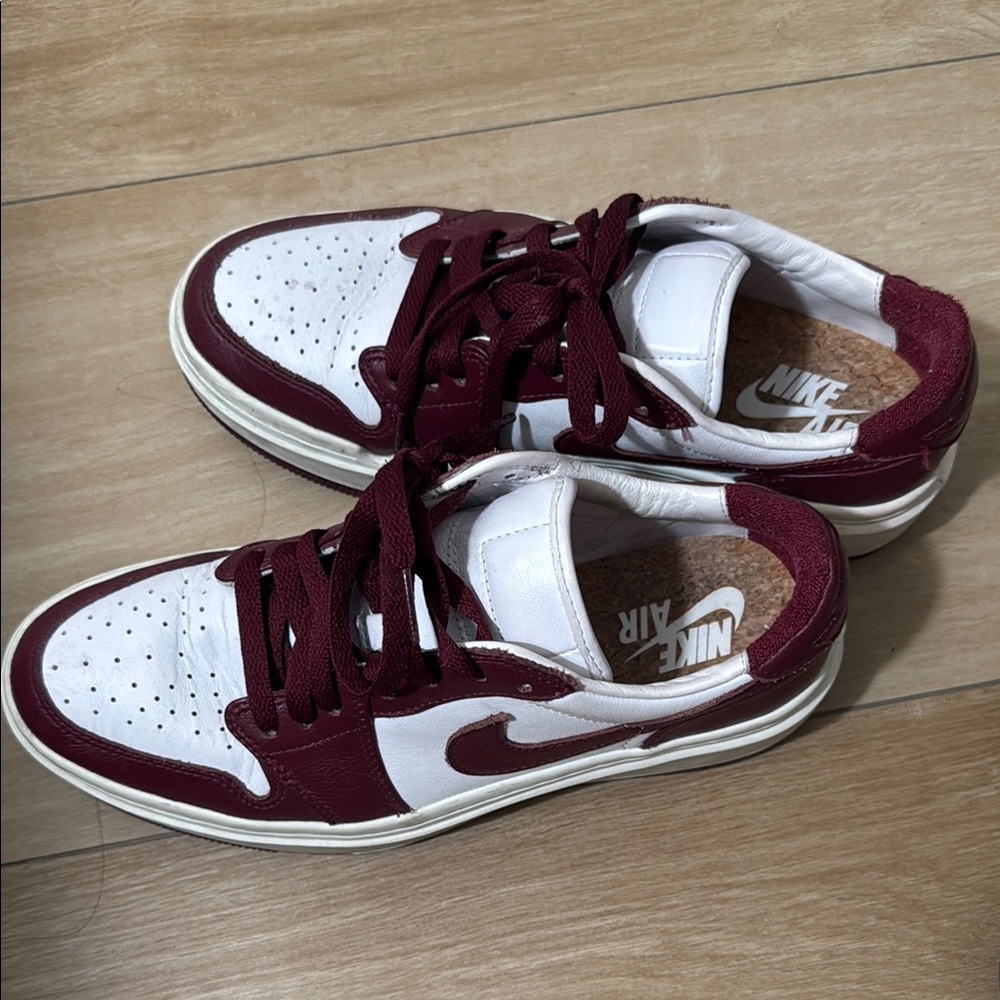 Nike Air Burgundy and White Sneakers